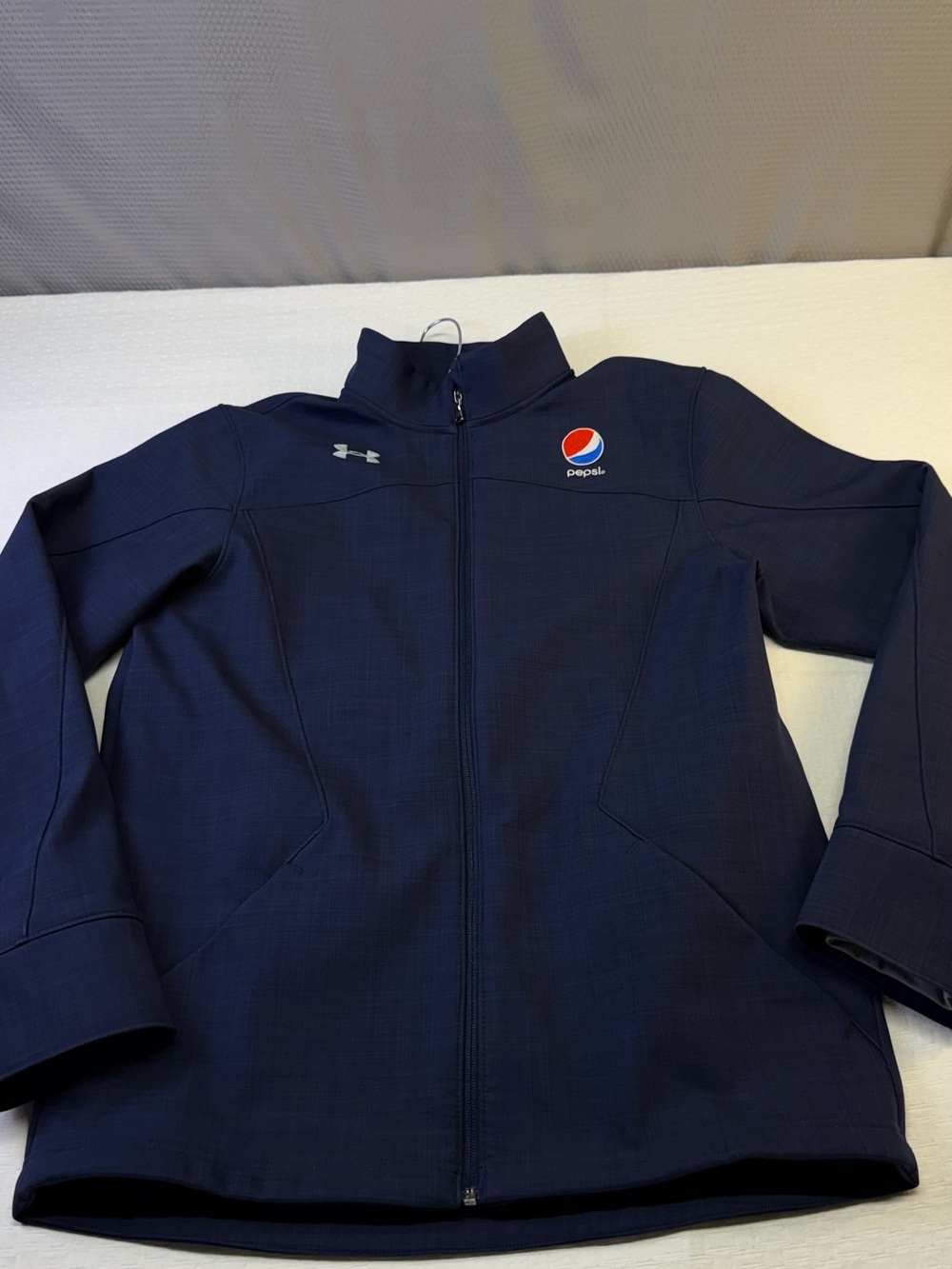 Under Armour Navy Mens Full-Zip Bomber Jacket with Pepsi Patch